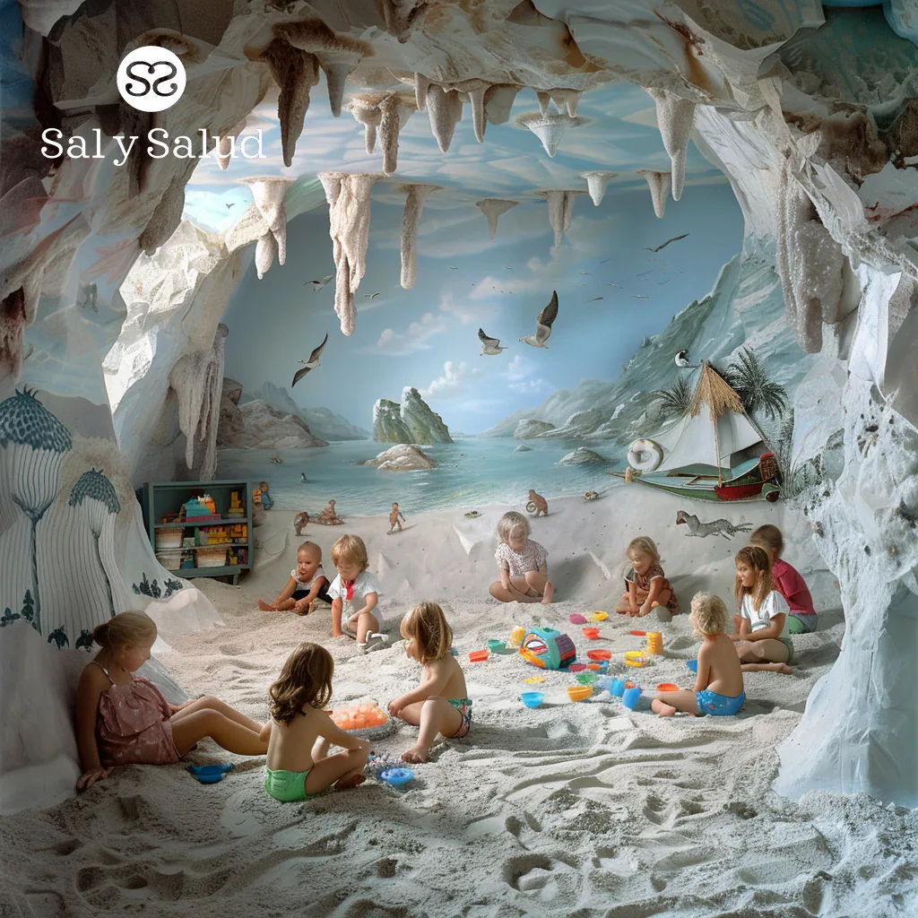 Diseño de cueva de sal de estilo playa